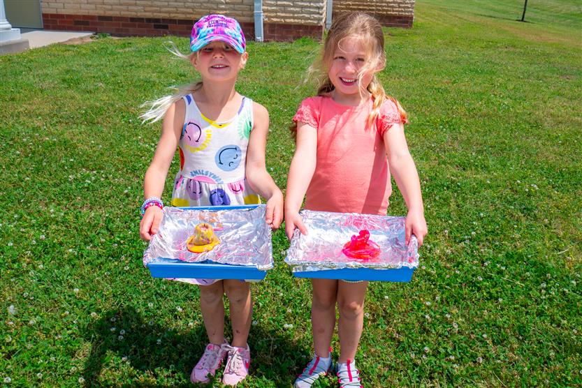 Students make volcanoes